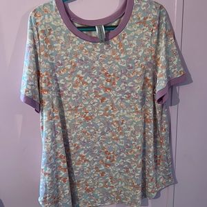 Honeyme top orange and purple cheetah size XL